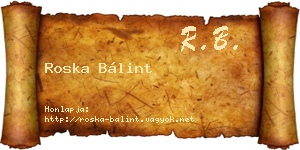 Roska Bálint névjegykártya